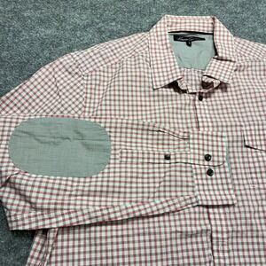 Kenneth Cole New York Shirt Mens‎ XL Red Gray Gingham Check Long Sleeve Dress